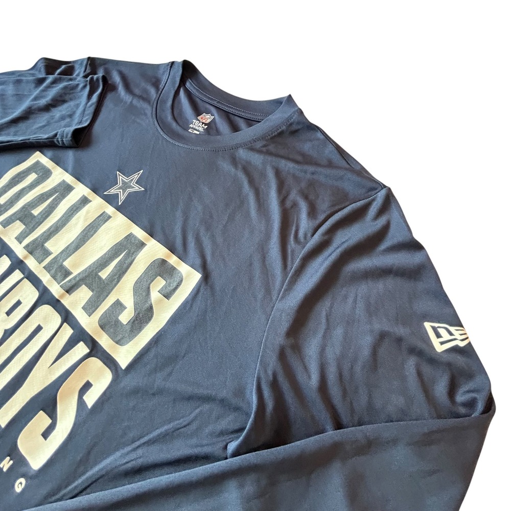 New Era Dallas Cowboys Mens Large Navy Blue Combine Training Long Sleeve Shirt - Picture 3 of 7